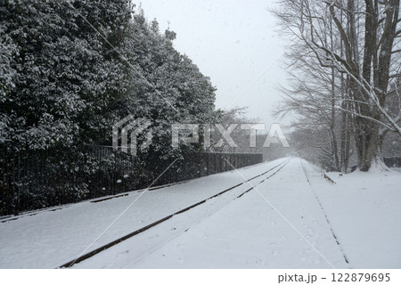 雪のインクライン 京都市左京区 雪のインクライン 京都市左京区 122879695
