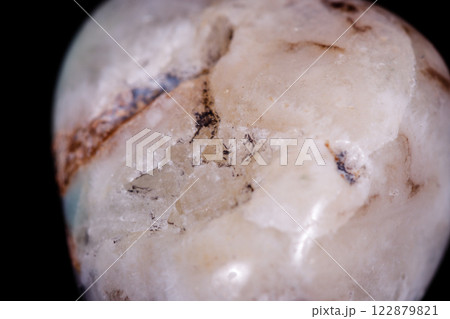 Macro Mineral Stone Amazonite on a black background Macro Mineral Stone Amazonite on a black background 122879821