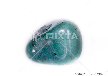 Macro mineral stone aventurine green on white background 122879822