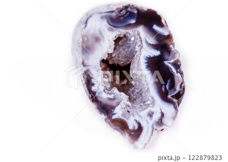 Macro mineral stone agate bud on white background 122879823