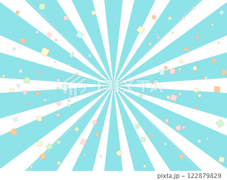 紙吹雪　水色青の集中線　背景イラスト　ベクター 122879829
