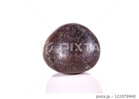 Macro mineral stone lignite on a white background Macro mineral stone lignite on a white background 122879948