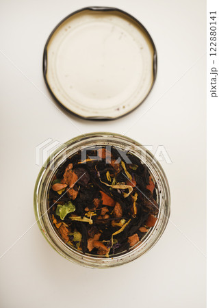 Tea with aromatic additives . Assorted tea. Tea with aromatic additives . Assorted tea. 122880141