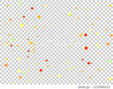 紙吹雪が舞うカラフルカラーの背景素材　PNG　ベクター　透明 122880222