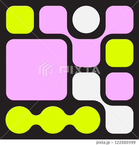 Y2K Trendy Geometry Futuristic shapes. Naive Design elements, Simple bento design. Label pack. Brutalism style. Web frame set, blocks, grid concept. layout. Ui template. Web comics grids, connection 122880399