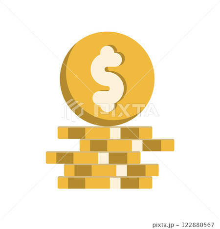 A simple illustration of a stack of coins, simple illustration 122880567