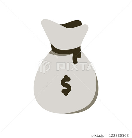 Simple icon money bag, simple illustration 122880568