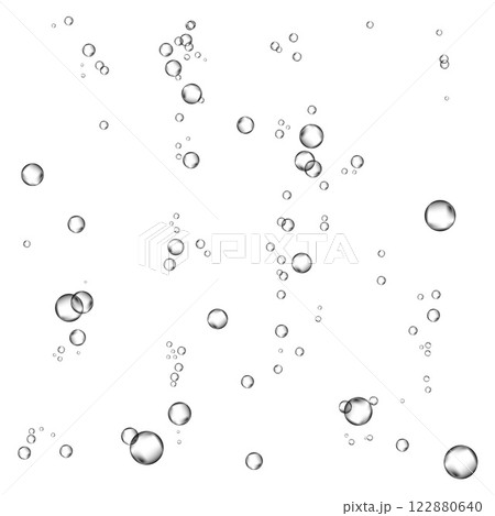 Oxygen air bubbles  flow  in water on white  background. 122880640