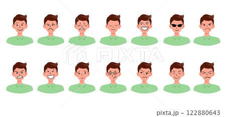 Portraits of man. Boy Avatar. Male emotions. Portraits of man. Boy Avatar. Male emotions. 122880643