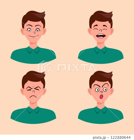 Portraits of man. Boy Avatar. Male emotions. Portraits of man. Boy Avatar. Male emotions. 122880644