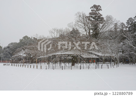 雪の上賀茂神社　境内の積雪　京都市北区 122880789
