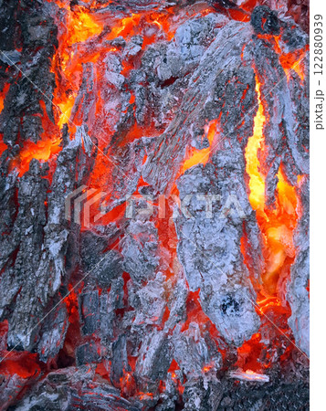 Bright coals of a fire 122880939