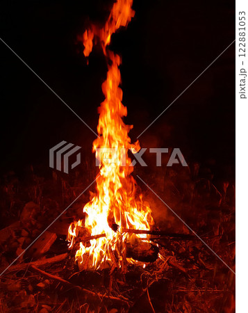 Flame of the evening fire Flame of the evening fire 122881053