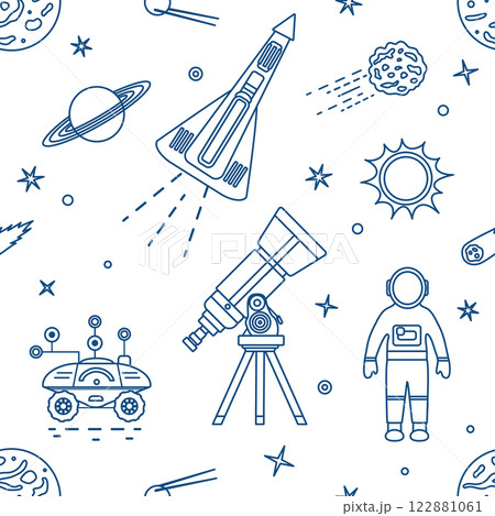 Space Pattern Telescope Planets Shuttle Galaxy 122881061