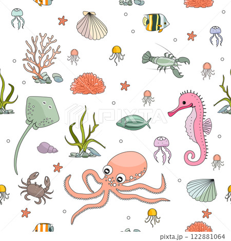 Pattern Underwater Seabed Ocean Sea Marine habitat 122881064