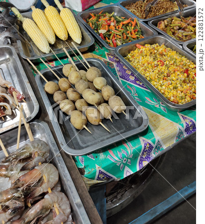 Fresh seafood at Gili T night market 122881572