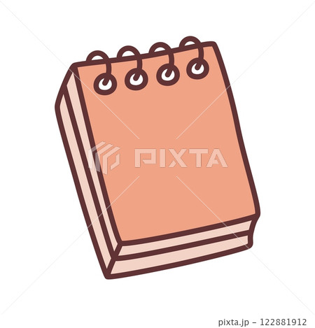 Doodle book or notebook icon hand drawn with thin line and colored Doodle book or notebook icon hand drawn with thin line and colored 122881912