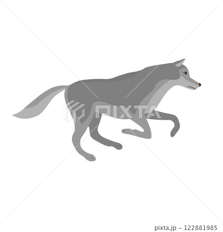 Vector flat hand drawn running wolf 122881985