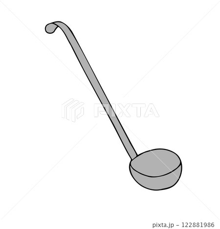 Vector hand drawn sketch doodle colored ladle 122881986