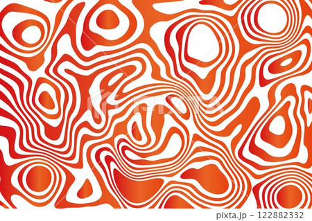 Abstract vector background of orange waves. 3D optical illusion- line art. Eps 10 122882332