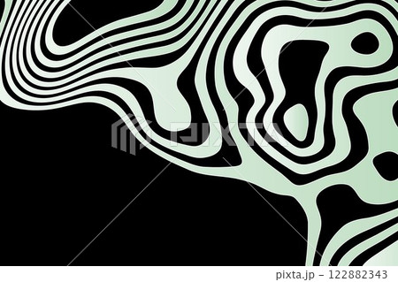 Abstract colored lines on a black background. Geometric lines curved in the form of waves. Vector illustration. Eps 10 122882343