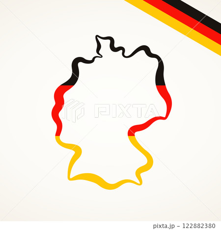 Germany - Outline map and corner flag 122882380