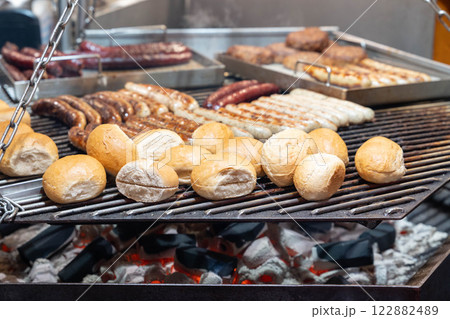 Dresden, Germany are being cooked over a traditional grill 122882489