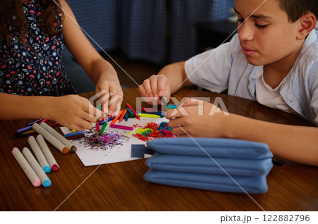 Children Engaged in Creative Art Play Children Engaged in Creative Art Play 122882796