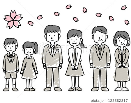 入学式に出席する家族 入学式に出席する家族 122882817