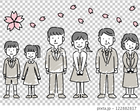 入学式に出席する家族 入学式に出席する家族 122882817