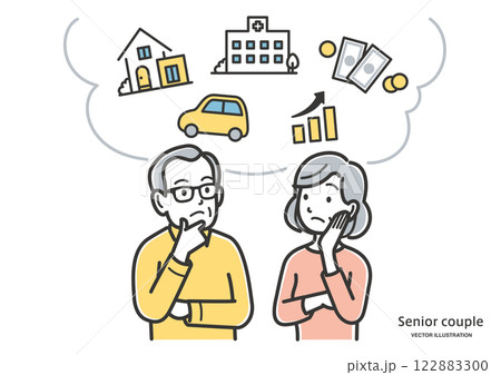 老後のライフスタイルを考えるシニア夫婦 122883300