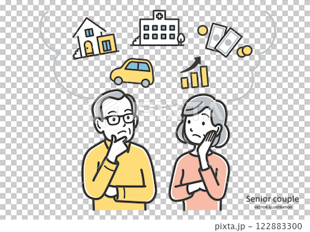 老夫婦思考他們的退休生活方式 122883300