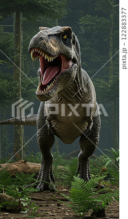 迫力満点！リアルなティラノサウルスの生態シーン 122883377