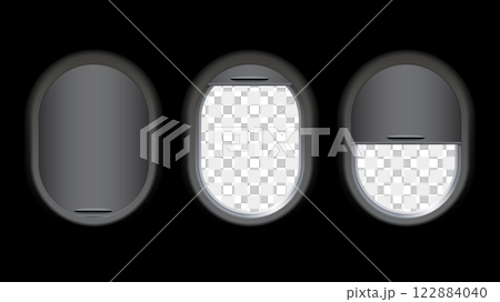 Airplane window vector illustration set Airplane window vector illustration set 122884040