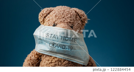 Stay Home warning sign to stop Covid 19 virus Stay Home warning sign to stop Covid 19 virus 122884454