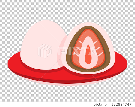 器に盛ったいちご大福のイラスト 122884747