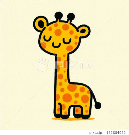 かわいいキリンのイラスト素材 122884922