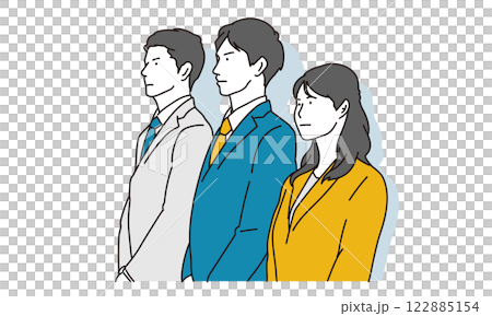 A simple illustration of a business person with strong unity and a passionate gaze 122885154