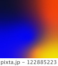 Abstract grainy gradient background blending deep blue, orange, and yellow tones, creating a dynamic and vibrant, noise texture design. 122885223
