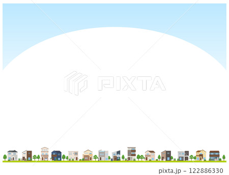 住宅街のイメージ　背景素材　住まい 122886330