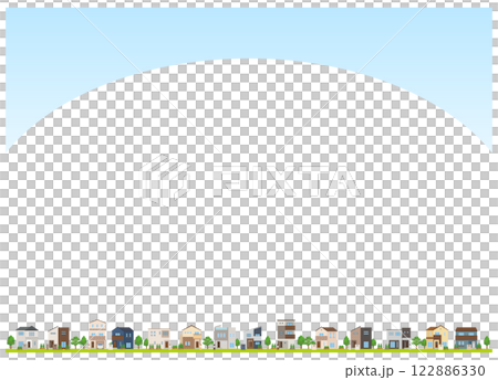 住宅街のイメージ　背景素材　住まい 122886330