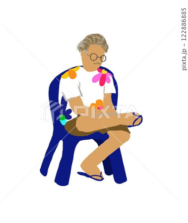 花柄シャツを着たセニョール 122886885