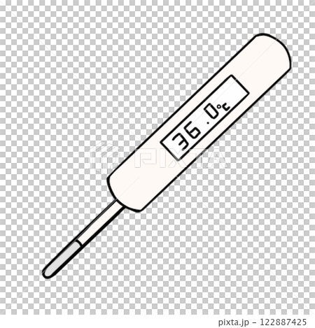 Simple thermometer, measuring device, thermometer, daily necessities, illustration 122887425