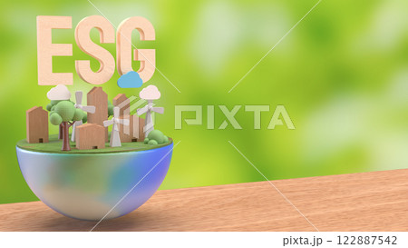 The World and esg for eco concept 3d Rendering. The World and esg for eco concept 3d Rendering. 122887542