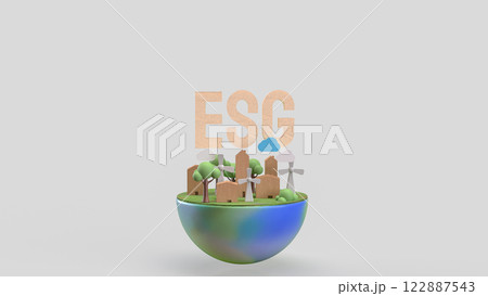 The World and esg for eco concept 3d Rendering. 122887543