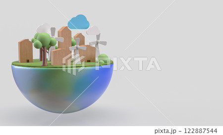 The Earth for Eco or environment concept 3d Rendering. 122887544