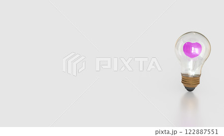The Heart  in Light Bulb for Business concept 3d rendering. 122887551