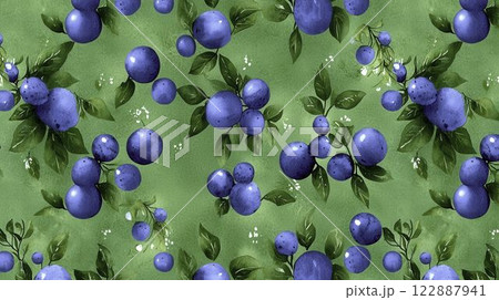 Vintage Watercolor Decor with Ornate Blueberry Floral Design Vintage Watercolor Decor with Ornate Blueberry Floral Design 122887941