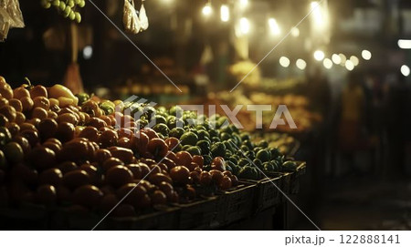 Dusty and Unclean Fruit Stands in a Realistic Market Environment Dusty and Unclean Fruit Stands in a Realistic Market Environment 122888141