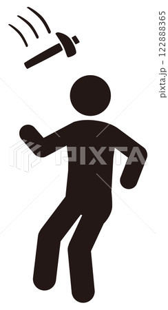 頭上注意のピクトグラム 122888365